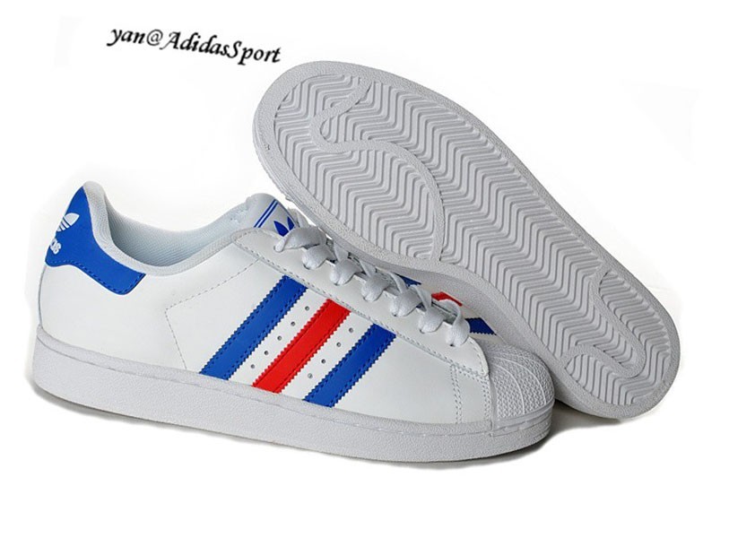 adidas superstar bleu rouge